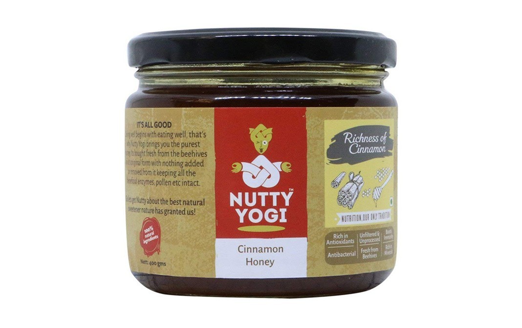 Nutty Yogi Cinnamom Honey    Glass Jar  400 grams